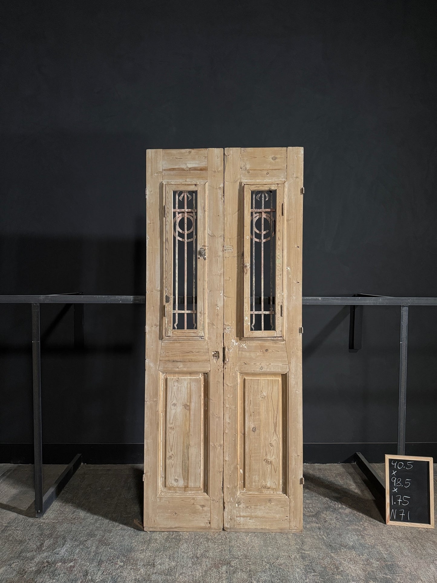 Antique Iron French Doors - 40.5x98.5 - N71