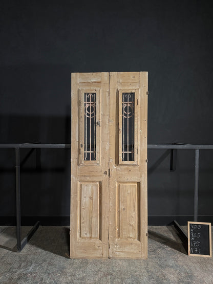 Antique Iron French Doors - 40.5x98.5 - N71