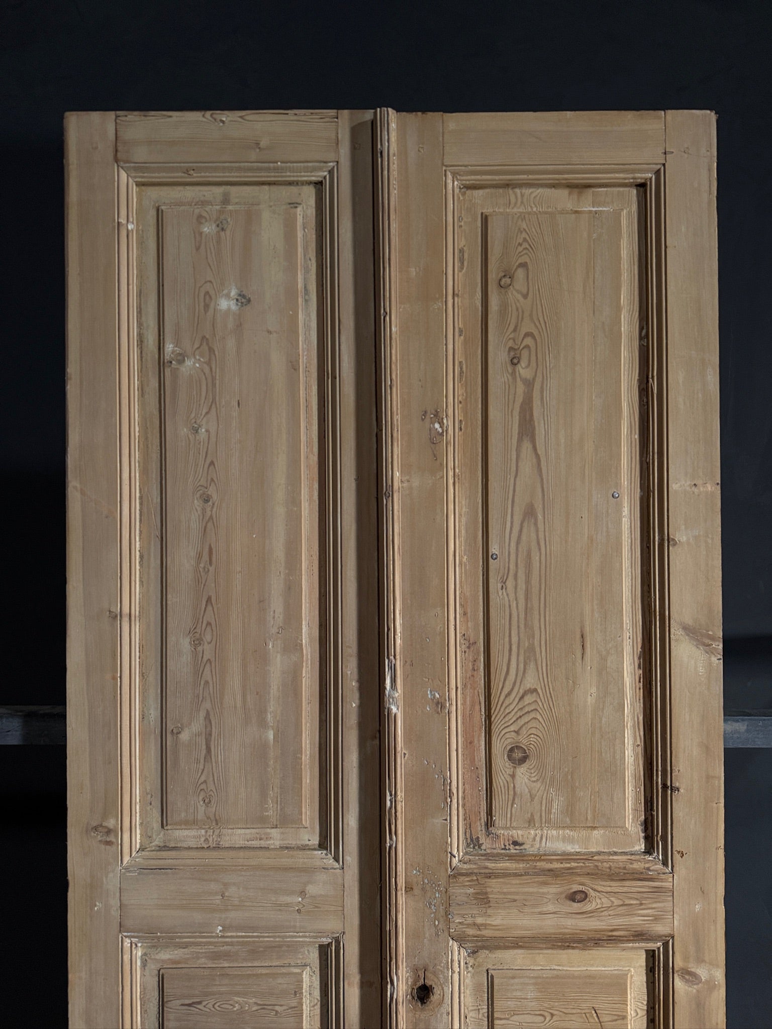 Antique 3 Panel Solid Double Doors - 40.25x97.25 - N591
