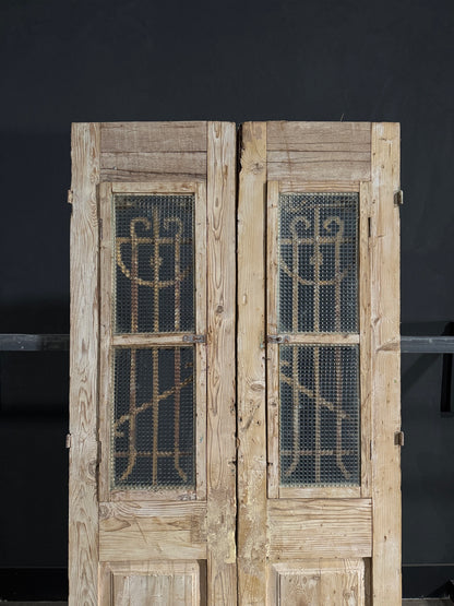 Antique Carved Iron French Doors - 41x87 - N82