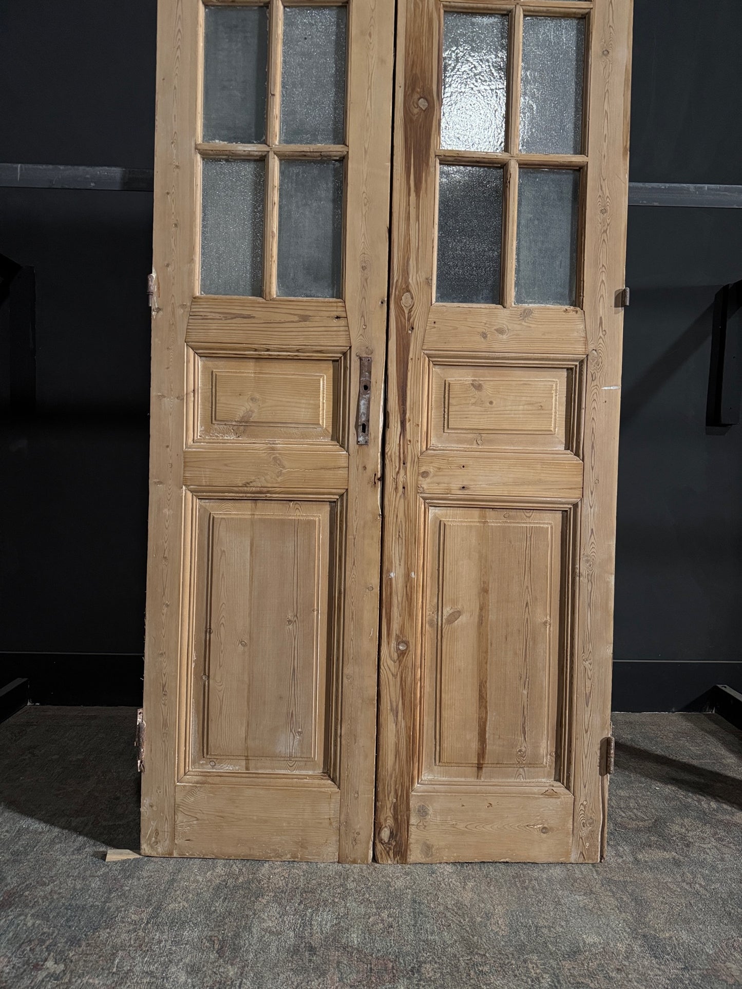 Antique Obscured Glass 6 Lite French Doors - 40.5x90 - N98