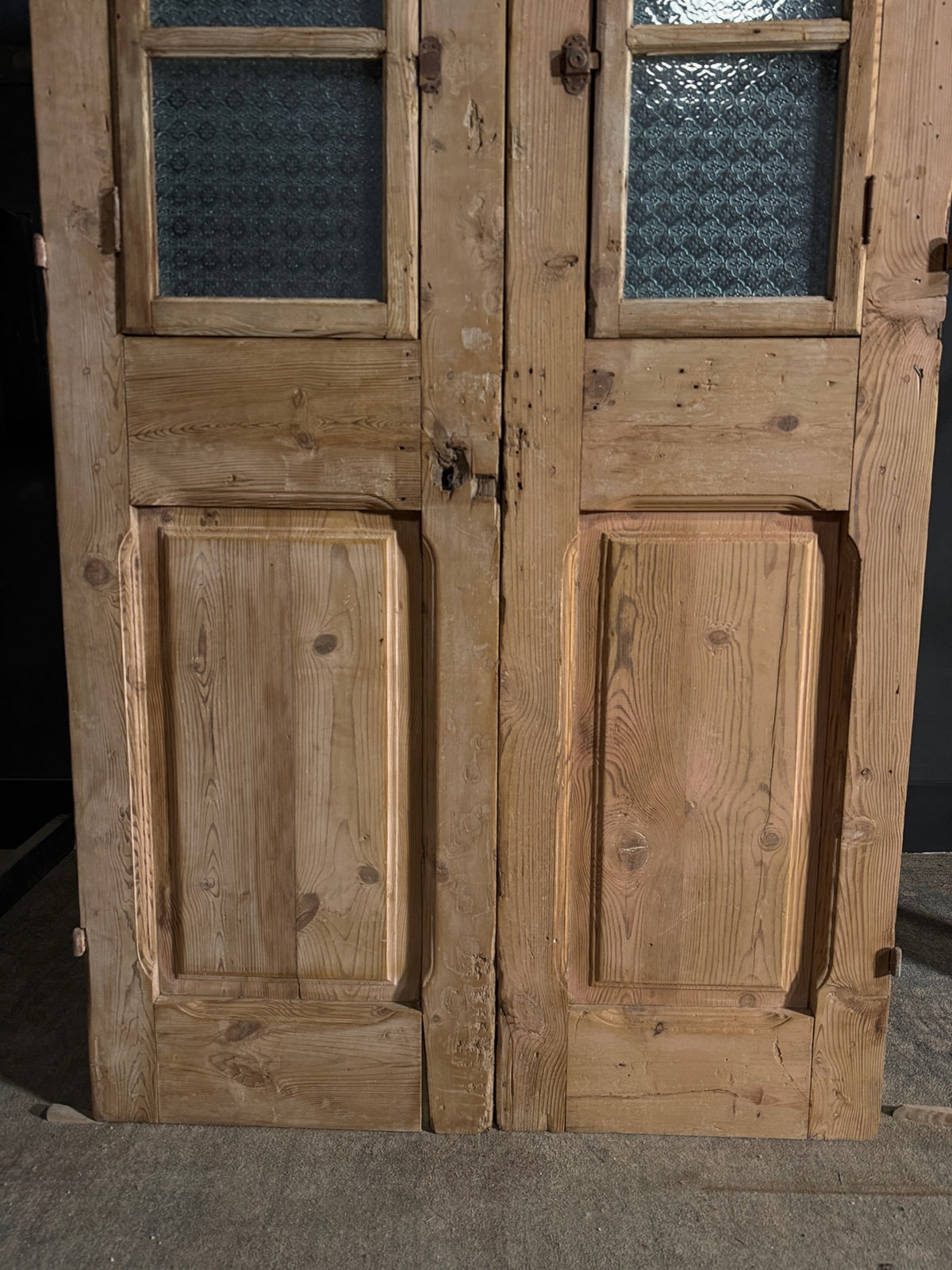 Antique Carved 2 Lite French Doors - 47.25x96 - N612