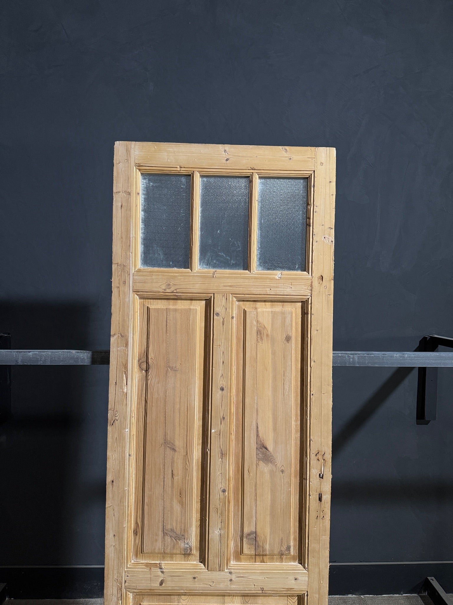 Antique Obscured Glass 3 Lite Single Door - 32.5x90 - N165