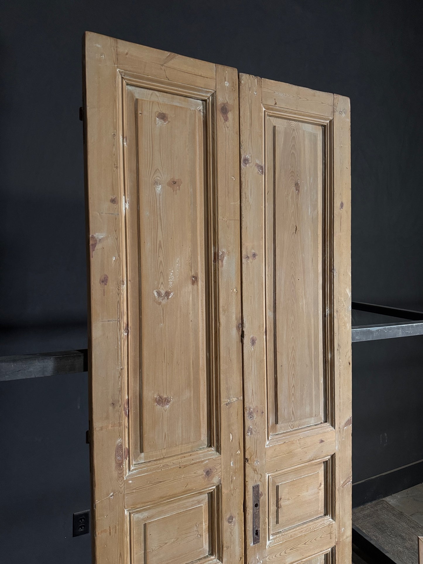 Antique 3 Panel Solid Double Doors - 36.5x92.5 - N539