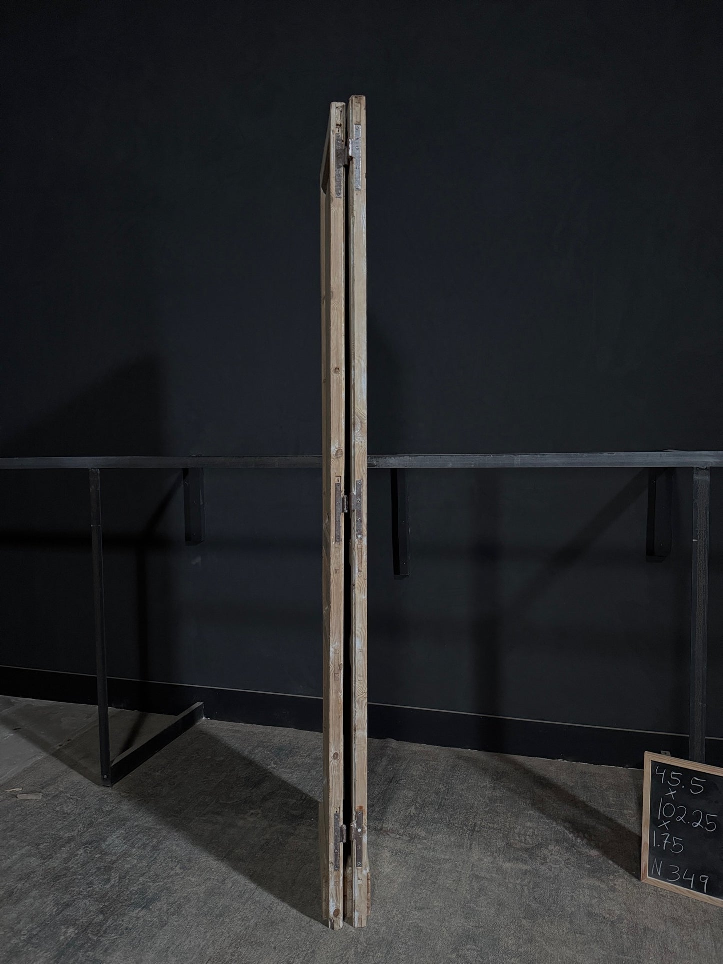 Antique 3 Panel Solid Double Doors - 45.5x102.25 - N349