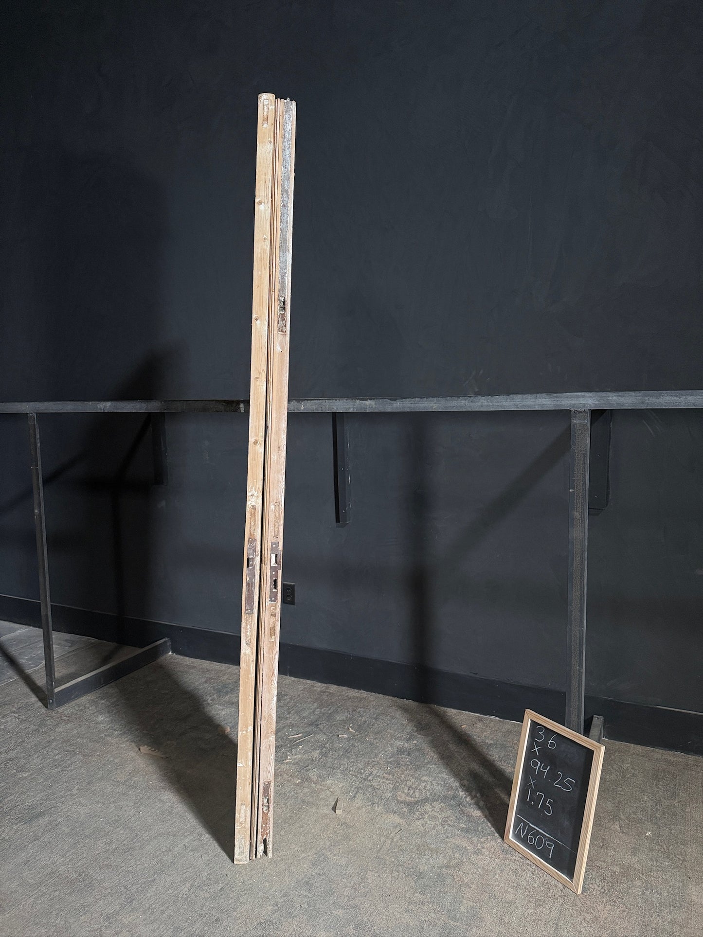 Antique 3 Panel Solid Double Doors - 36x94.25 - N609