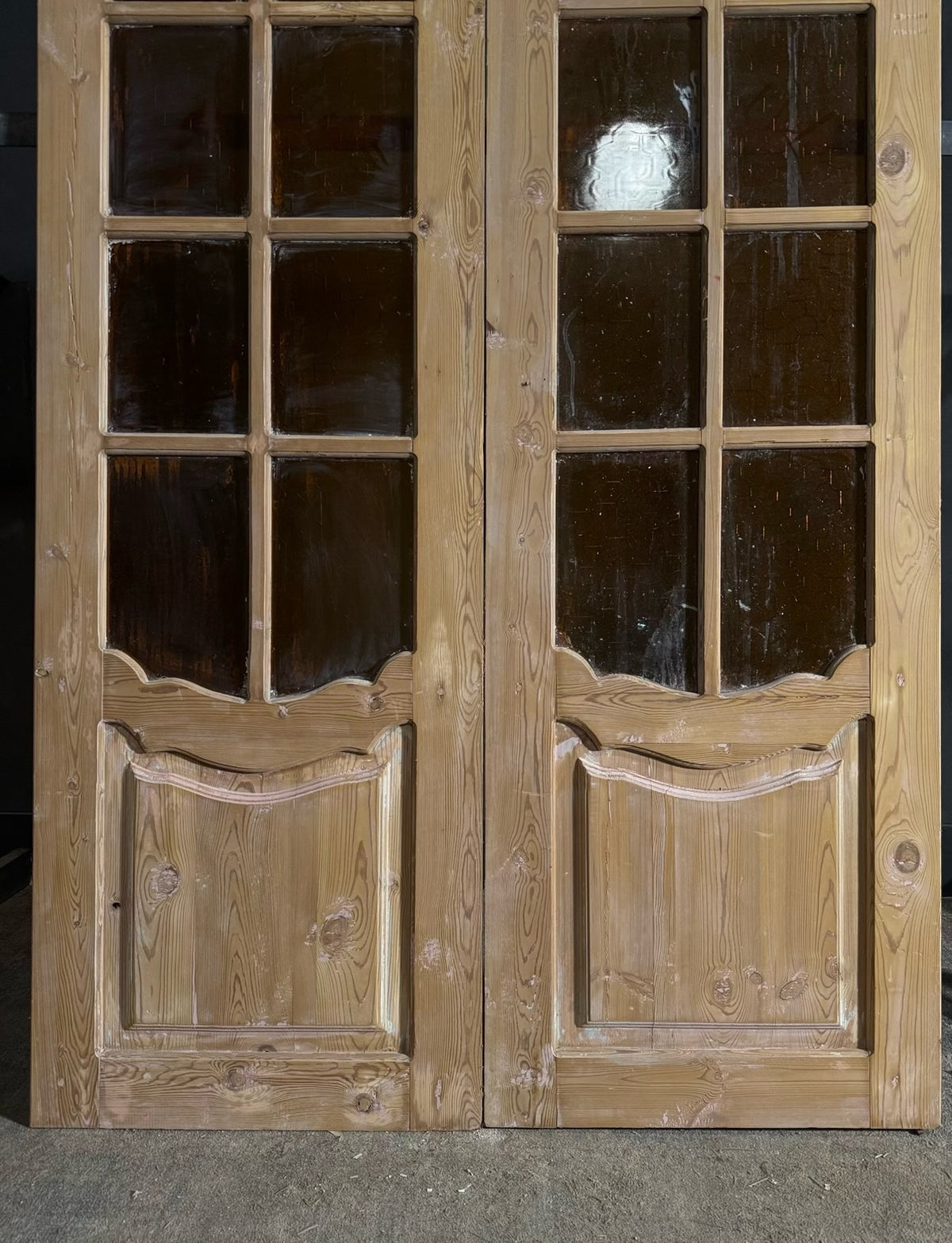 Antique Obscured Glass 8 Lite French Doors - 53x84.5 - N633