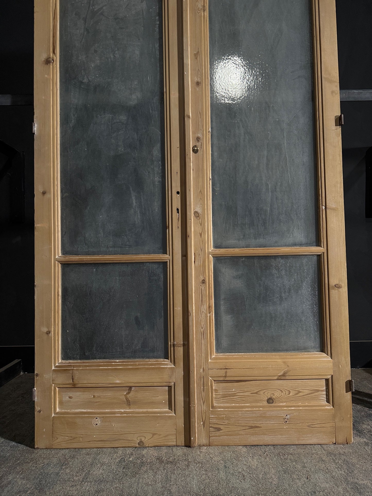 Antique Obscured Glass 2 Lite French Doors - 51.75x104.5 - N476