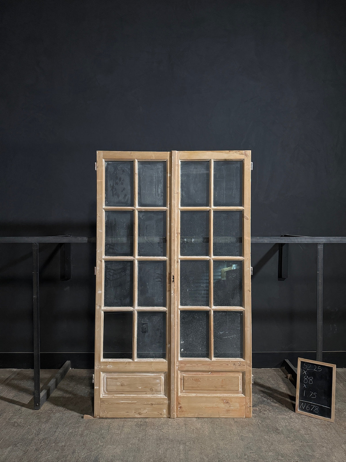Antique Glass 8 Lite French Doors - 52.25x88 - N678