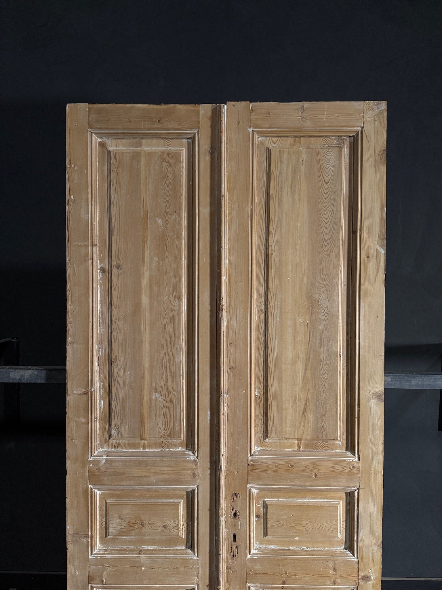 Antique 3 Panel Solid Double Doors - 42.75x96 - N593