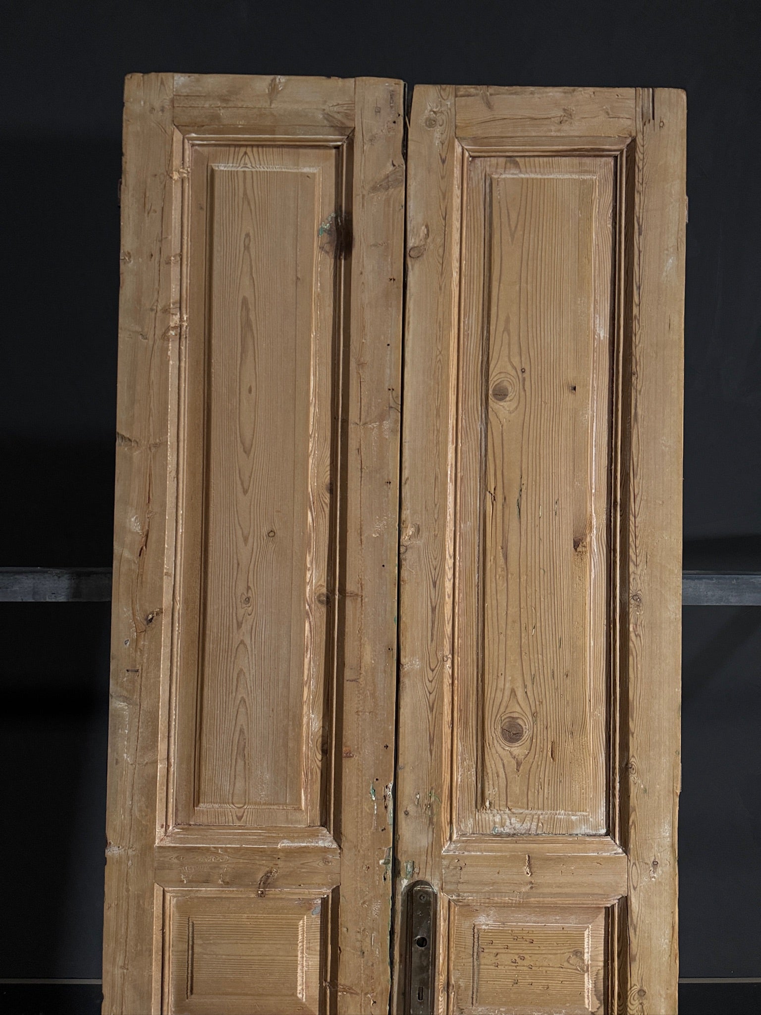 Antique 3 Panel Solid Double Doors - 35.5x91.75 - N479