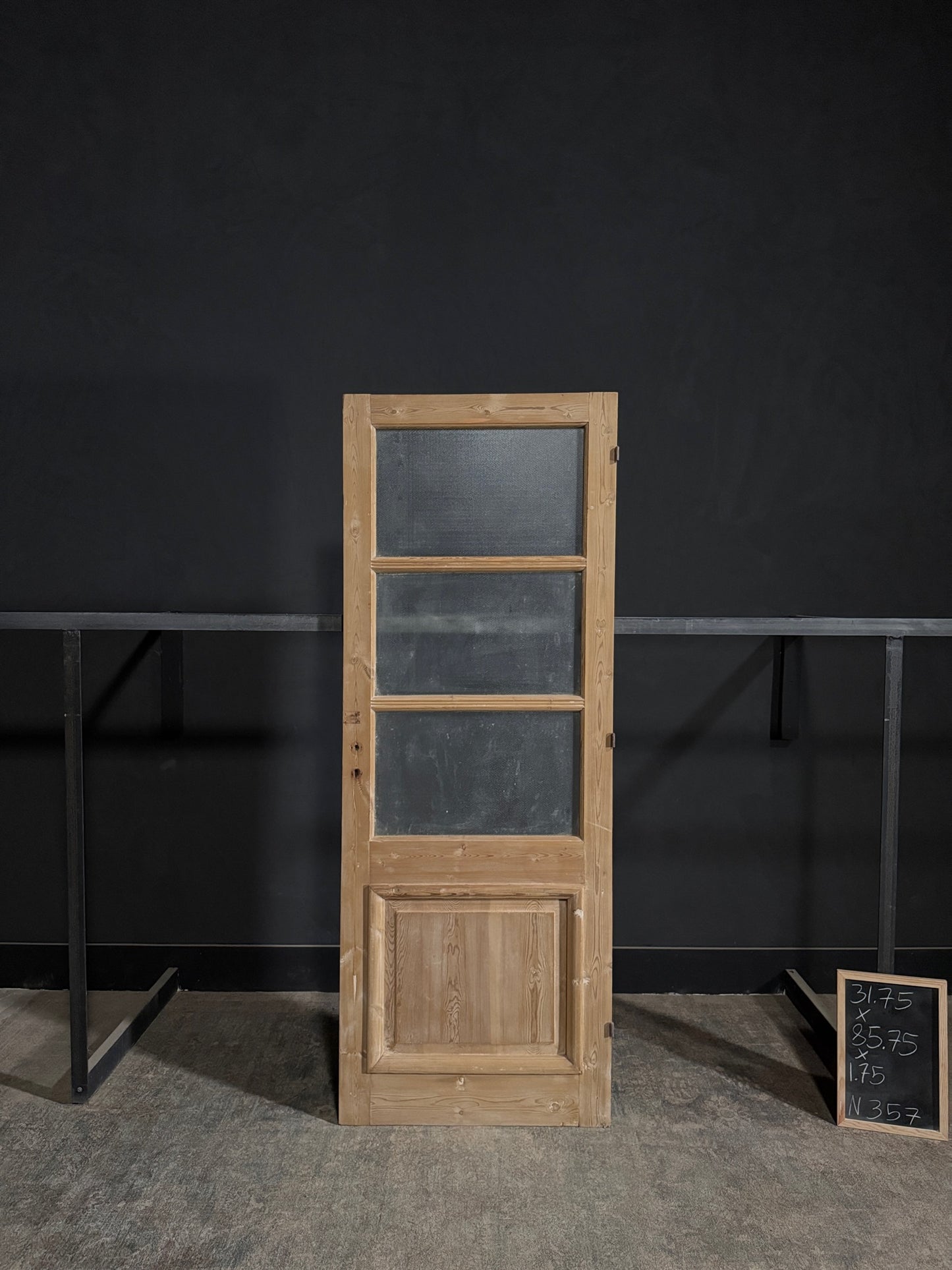 Antique Obscured Glass 3 Lite Single Door - 31.75x85.75 - N357