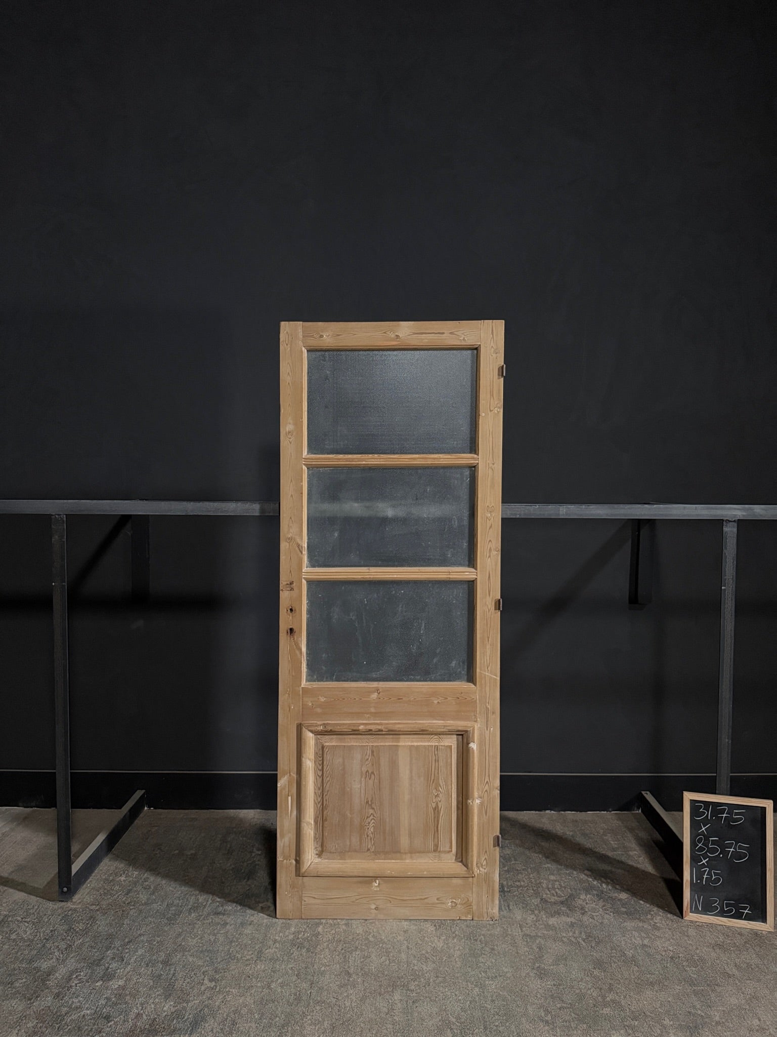 Antique Obscured Glass 3 Lite Single Door - 31.75x85.75 - N357