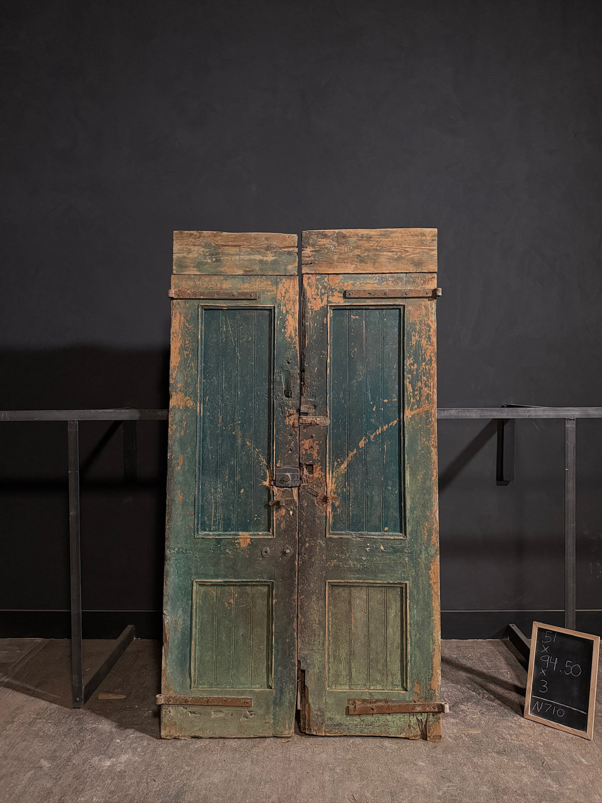 Antique Carved 2 Panel Double Doors - 51x94.5 - N710