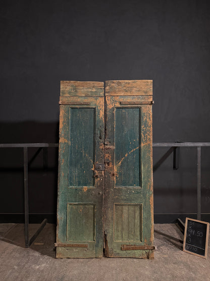 Antique Carved 2 Panel Double Doors - 51x94.5 - N710