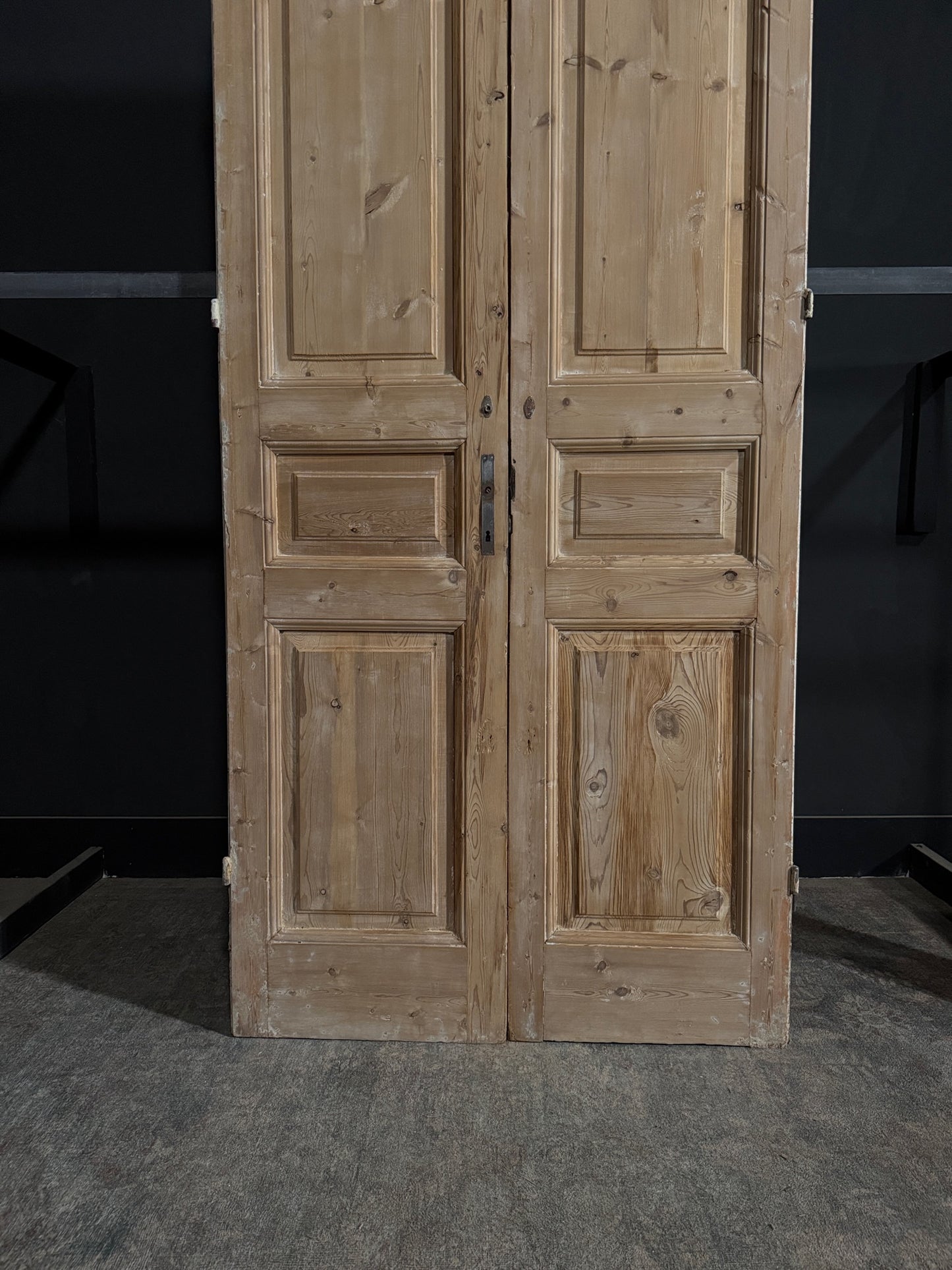 Antique 3 Panel Solid Double Doors - 43.5x106.5 - N331