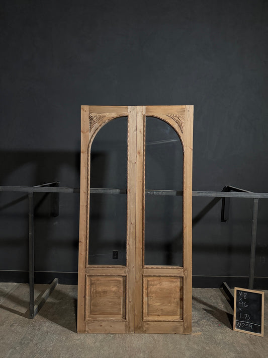 (Valencia) Handcrafted Glass French Doors - 48x96 - N754