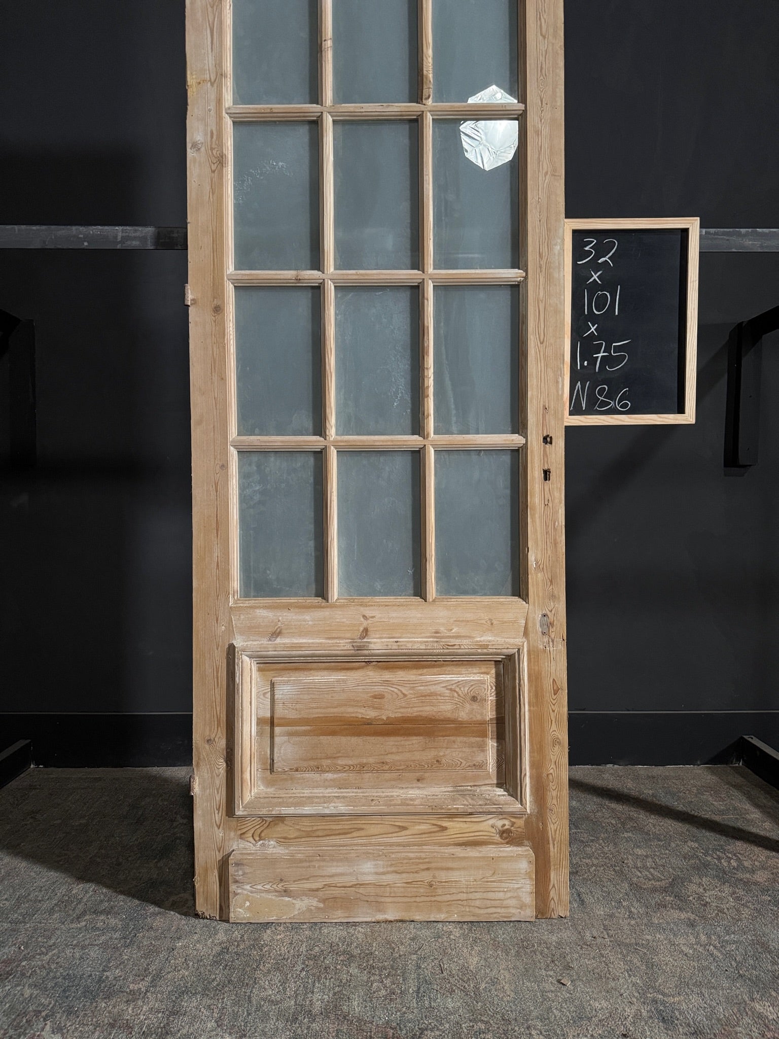Antique Obscured Glass 15 Lite Single Door - 32x101 - N86