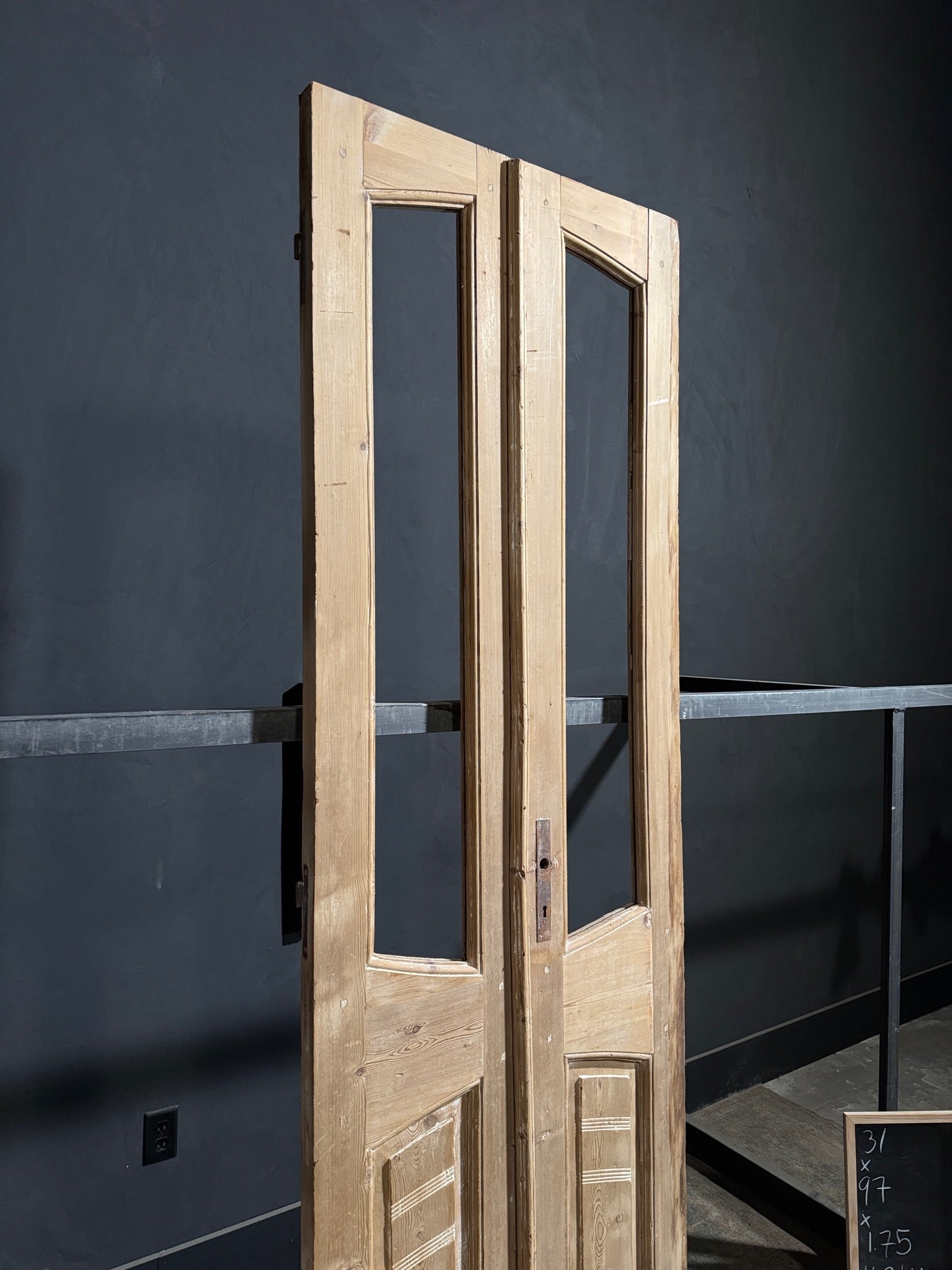 Antique Fluted 1 Lite French Doors - 31x97 - N244