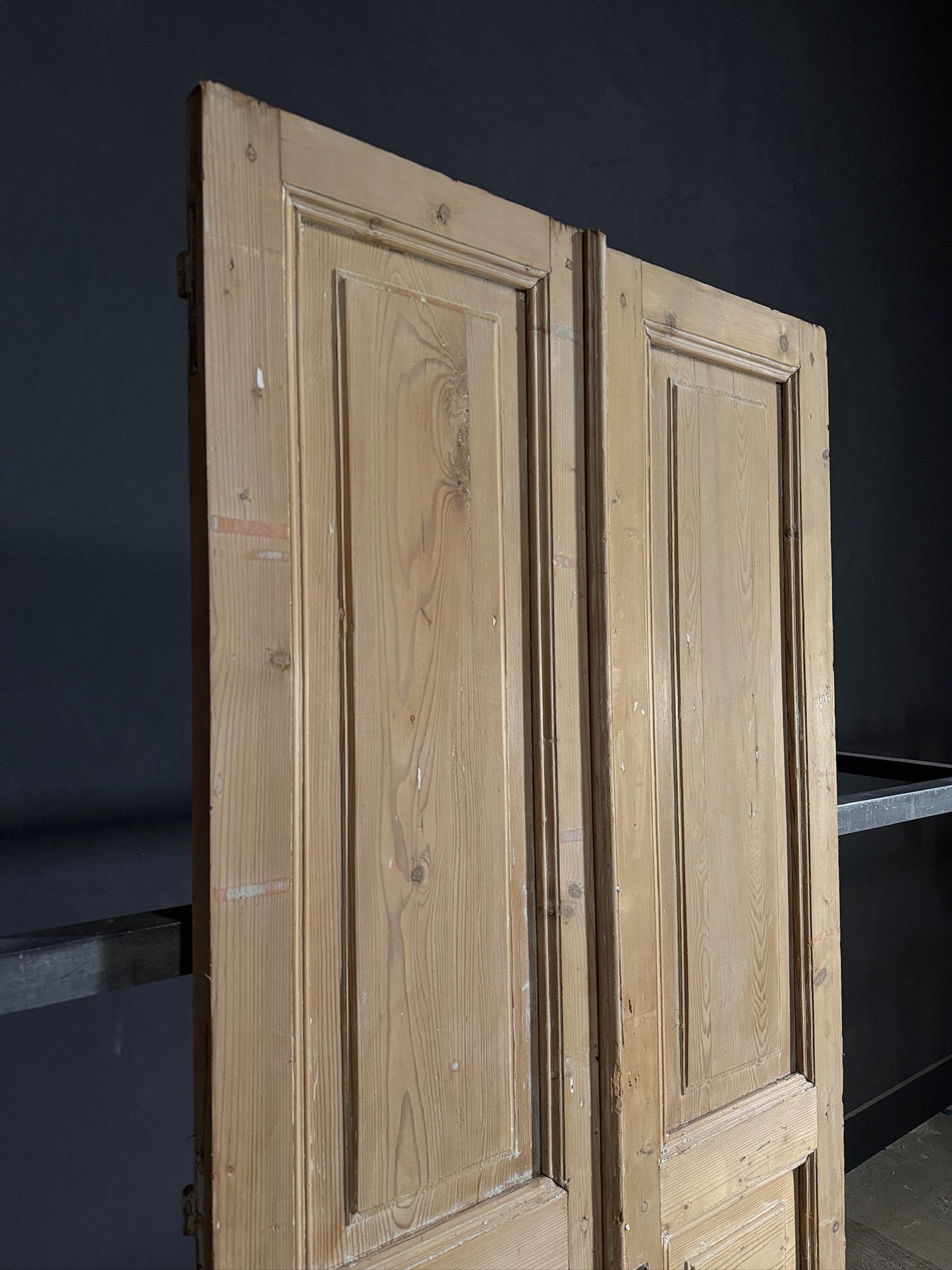 Antique 3 Panel Solid Double Doors - 39.5x89.75 - N427