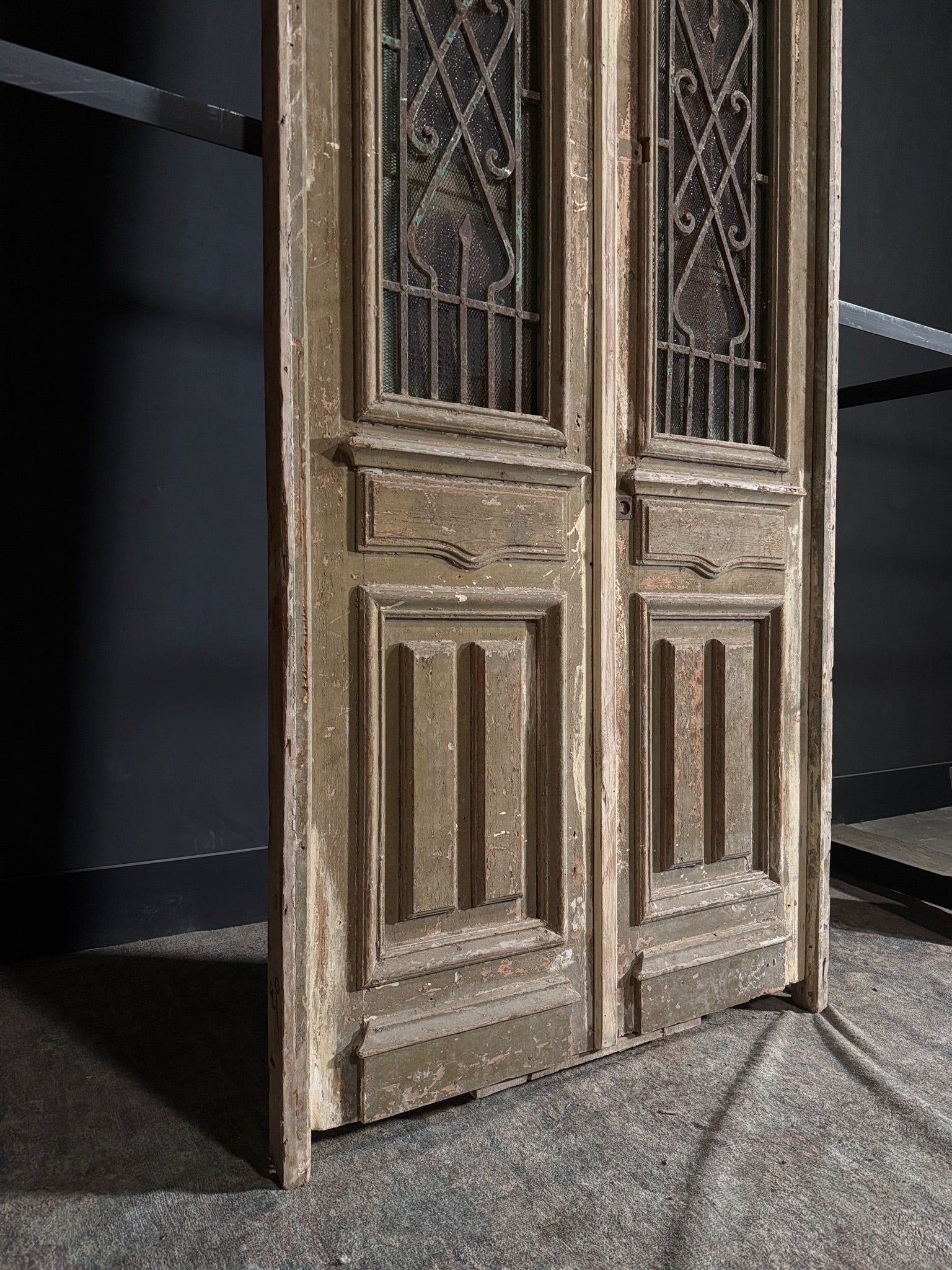 Antique Iron French Doors - 43.5x113 - N124
