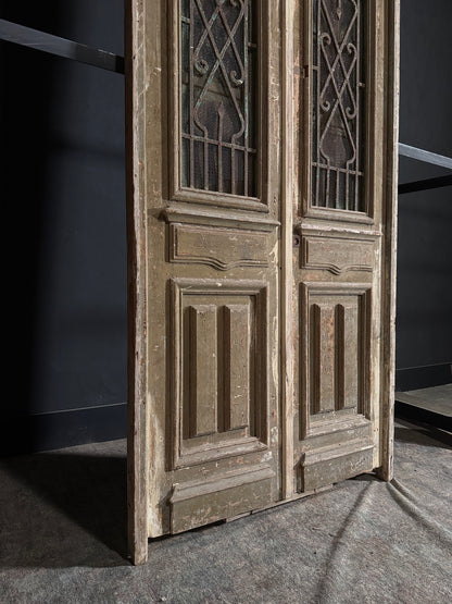 Antique Iron French Doors - 43.5x113 - N124
