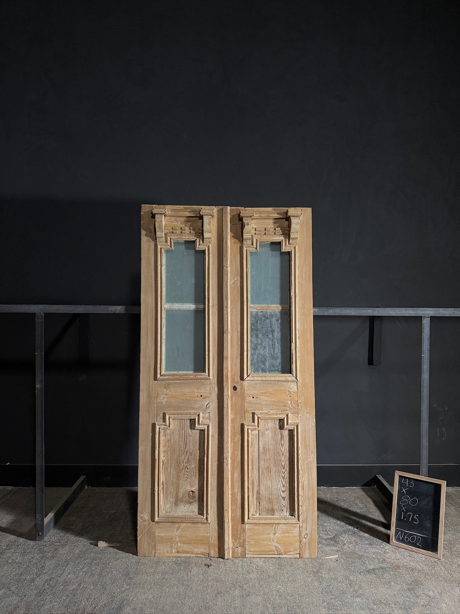 Antique Obscured Glass 2 Lite French Doors - 43x80 - N602