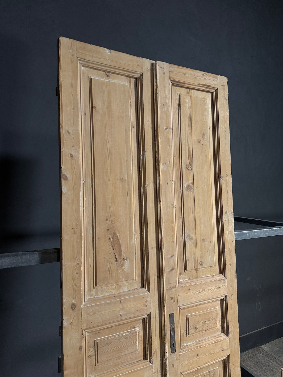 Antique 3 Panel Solid Double Doors - 39.75x97.75 - N669