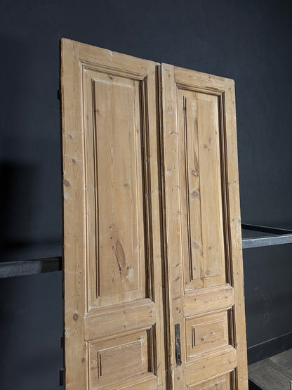 Antique 3 Panel Solid Double Doors - 39.75x97.75 - N669