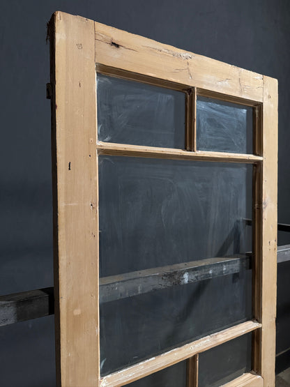 Antique Raised Panel Glass Pantry Door - 32.25x85 - N757