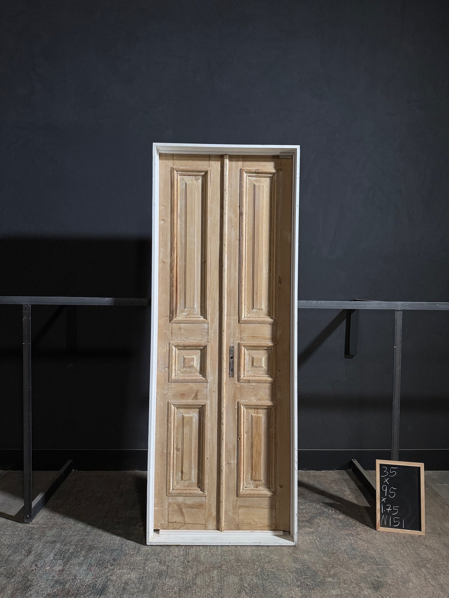 Antique 3 Panel Solid Double Doors - 35x95 - N151