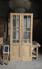 Antique Obscured Glass 16 Lite French Doors - 42.5x92 - L548