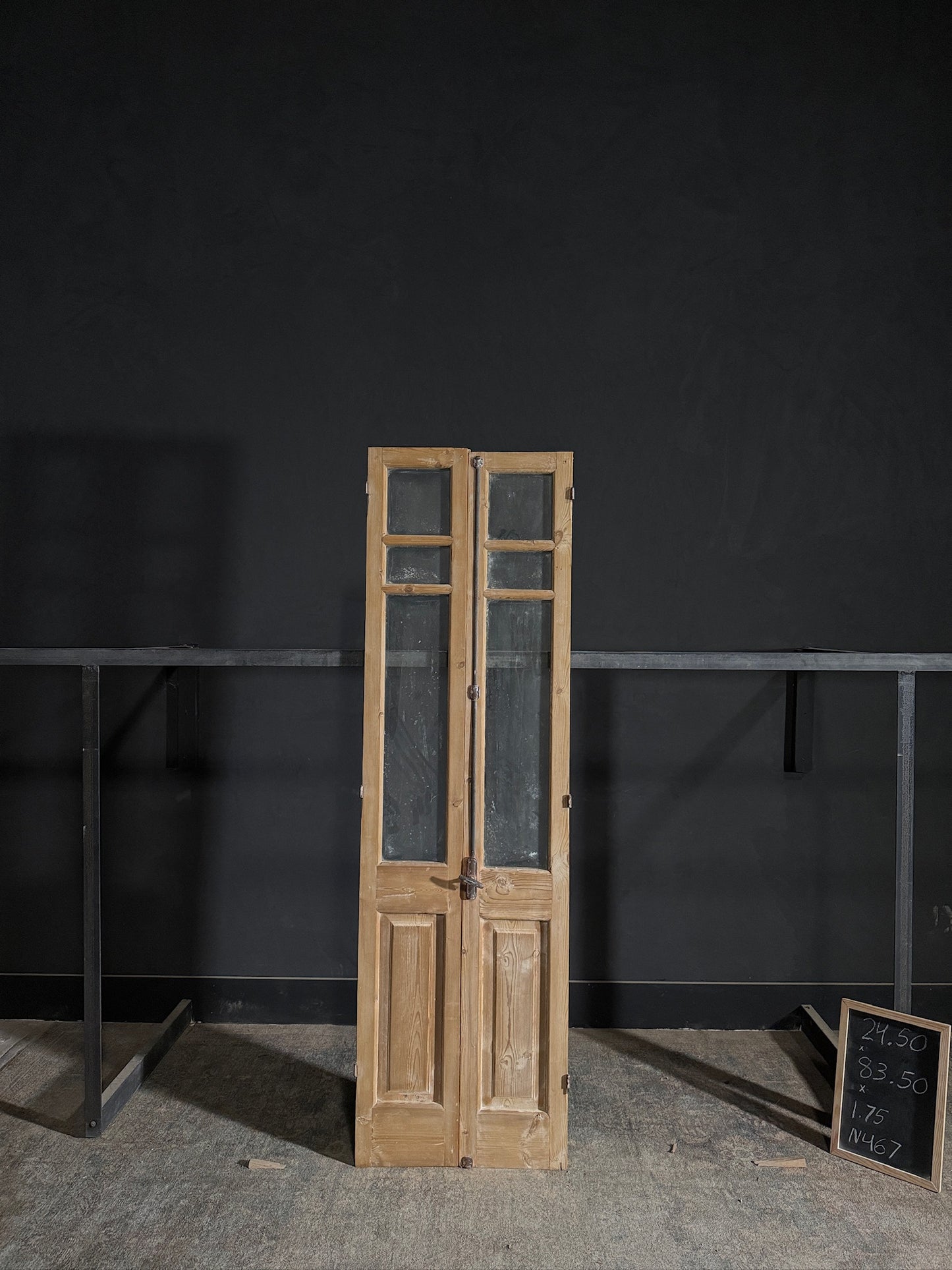 Antique Glass 3 Lite French Doors - 24.5x83.5 - N467