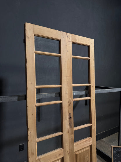 Antique Glass 5 Lite French Doors - 38.5x88.75 - N679