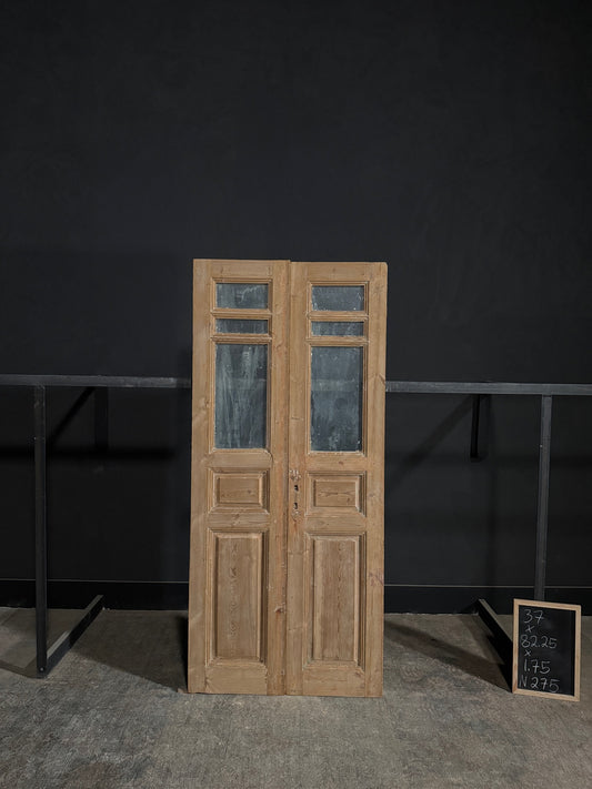 Antique Solid Double Doors - 37x82.25 - N275