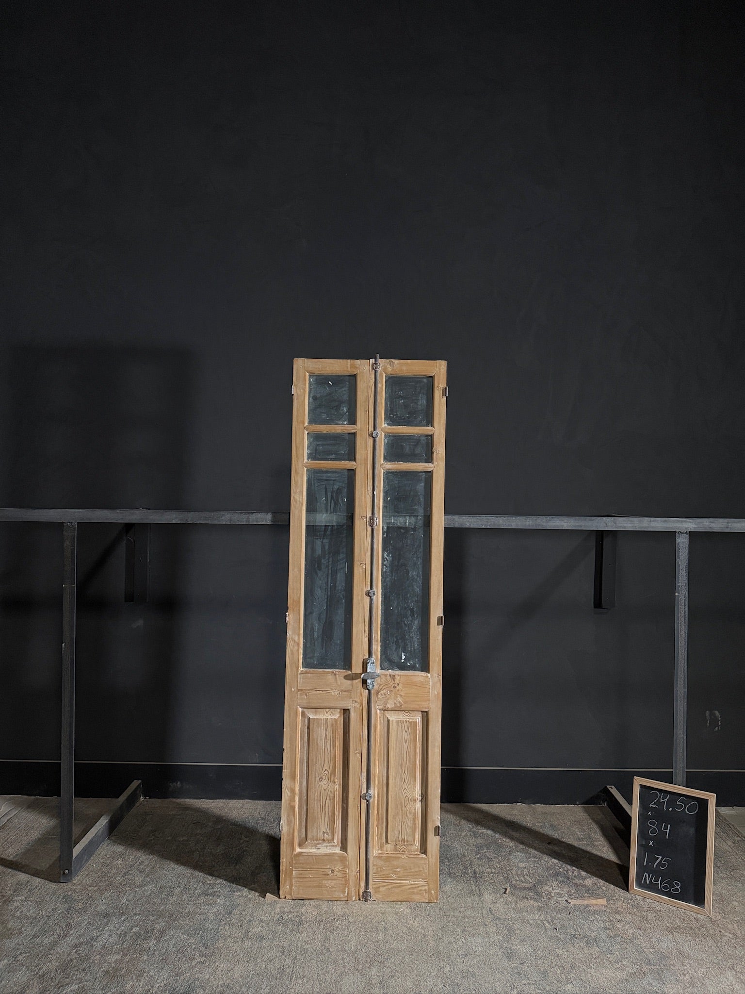 Antique Glass 3 Lite French Doors - 24.5x84 - N468