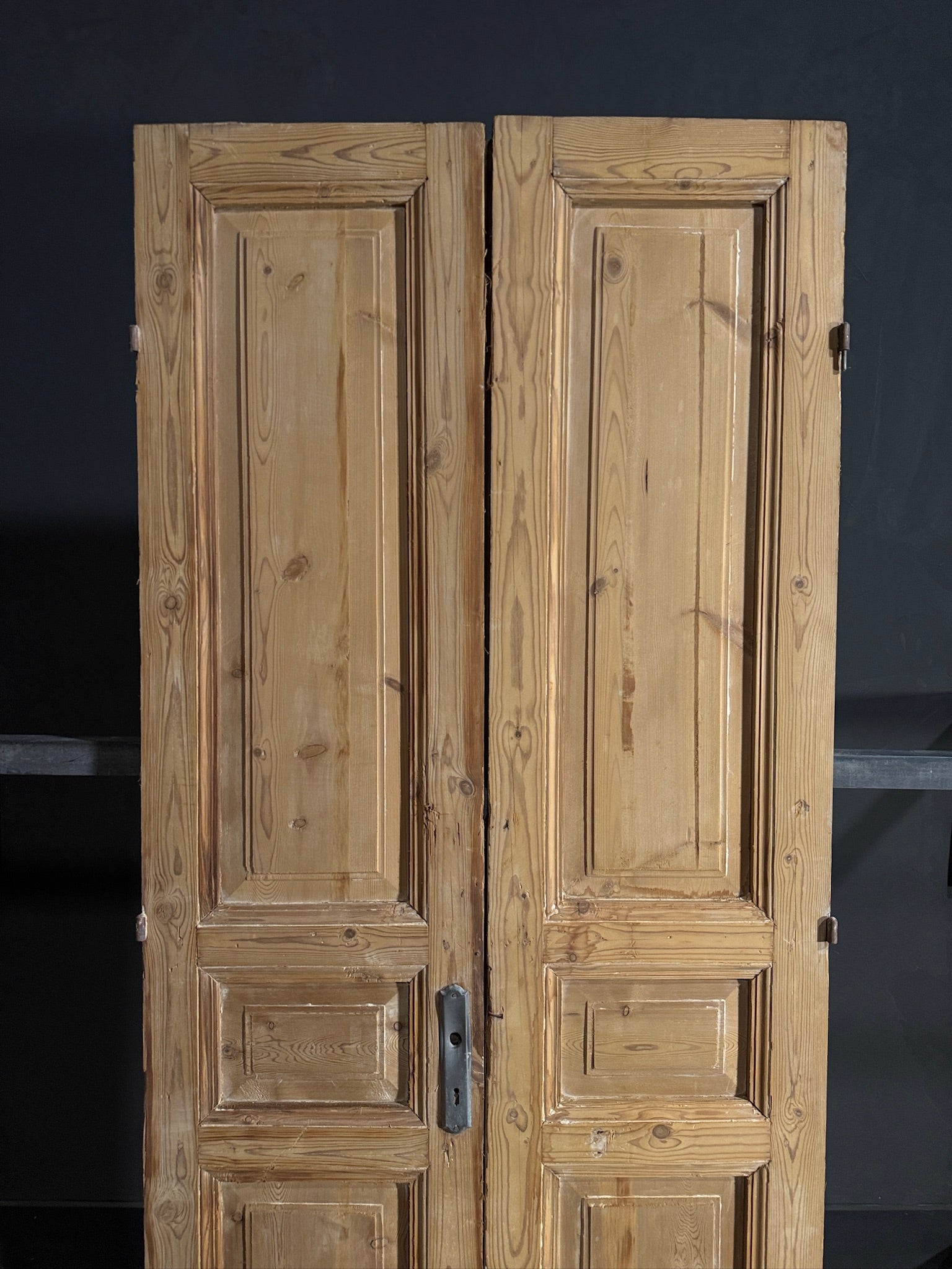 Antique 3 Panel Solid Double Doors - 39x95.5 - N641