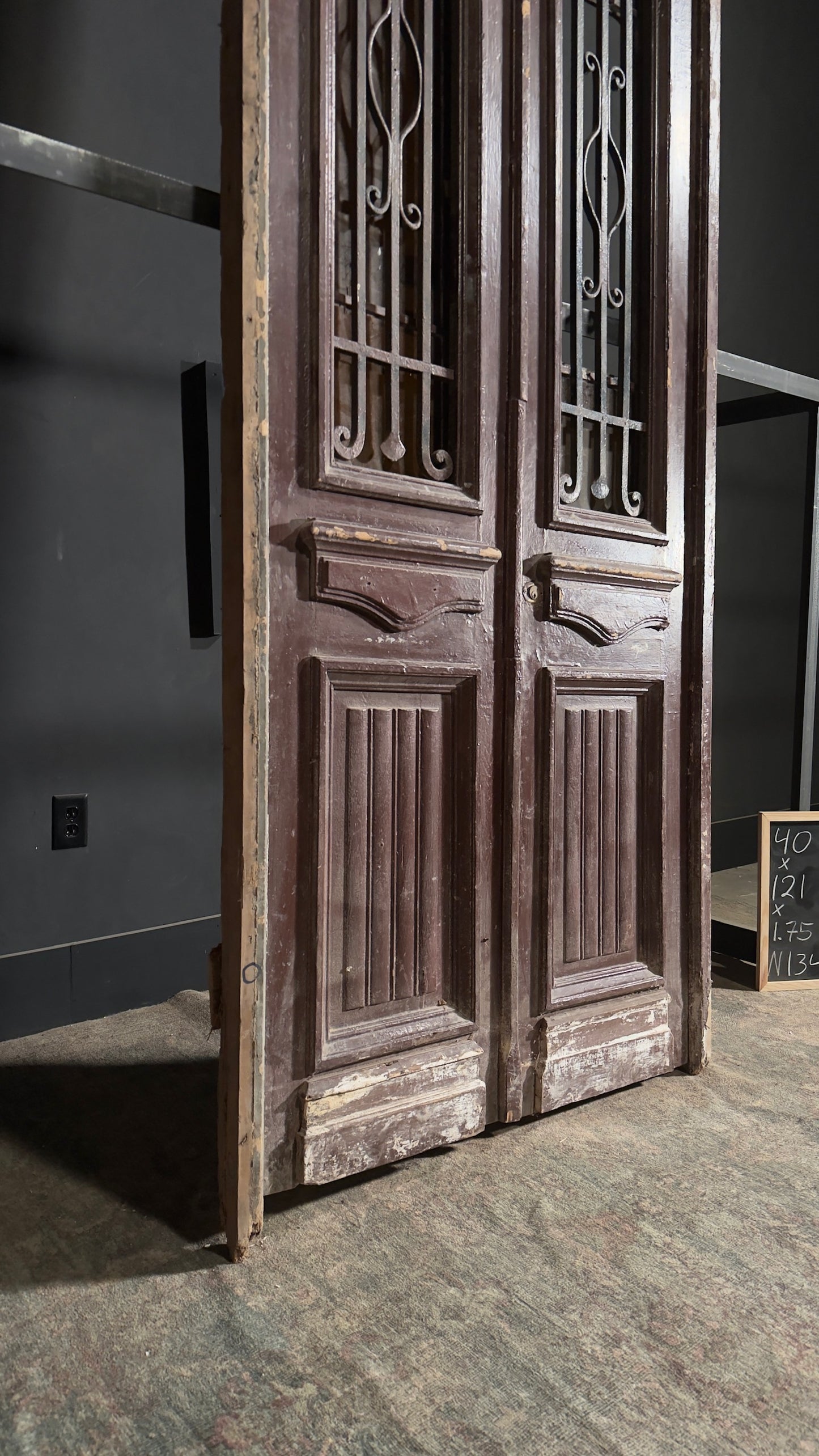 Antique Iron French Doors - 40x121 - N134