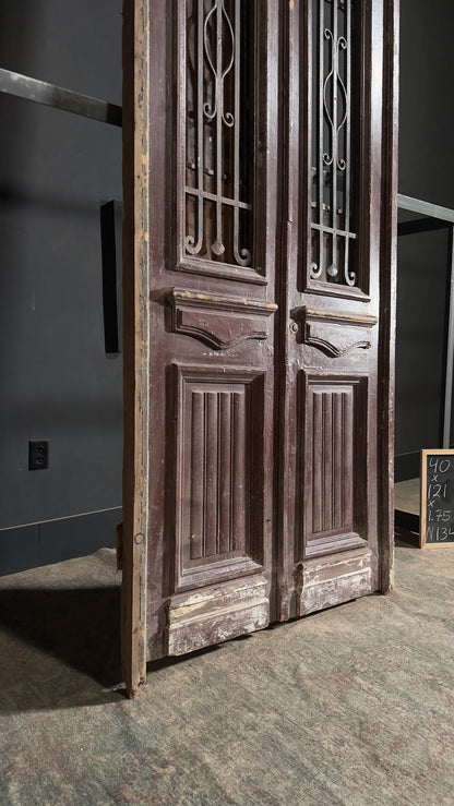 Antique Iron French Doors - 40x121 - N134