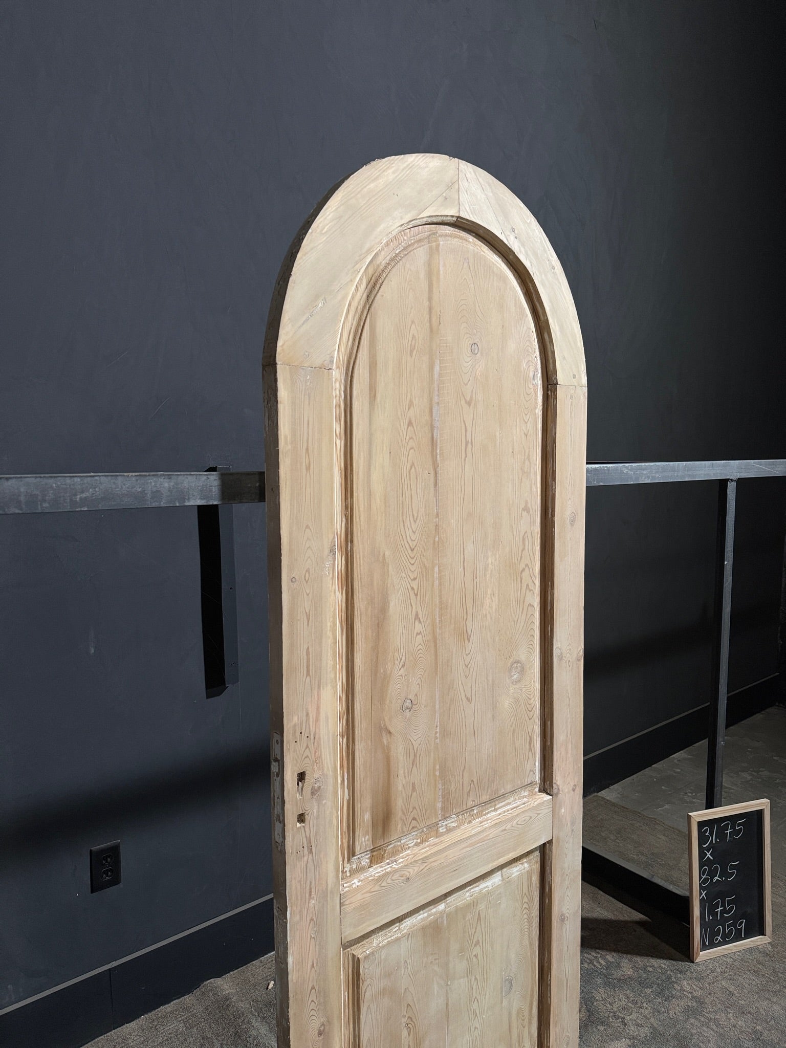 Antique 2 Panel Arched Solid Single Door - 31.75x82.5 - N259