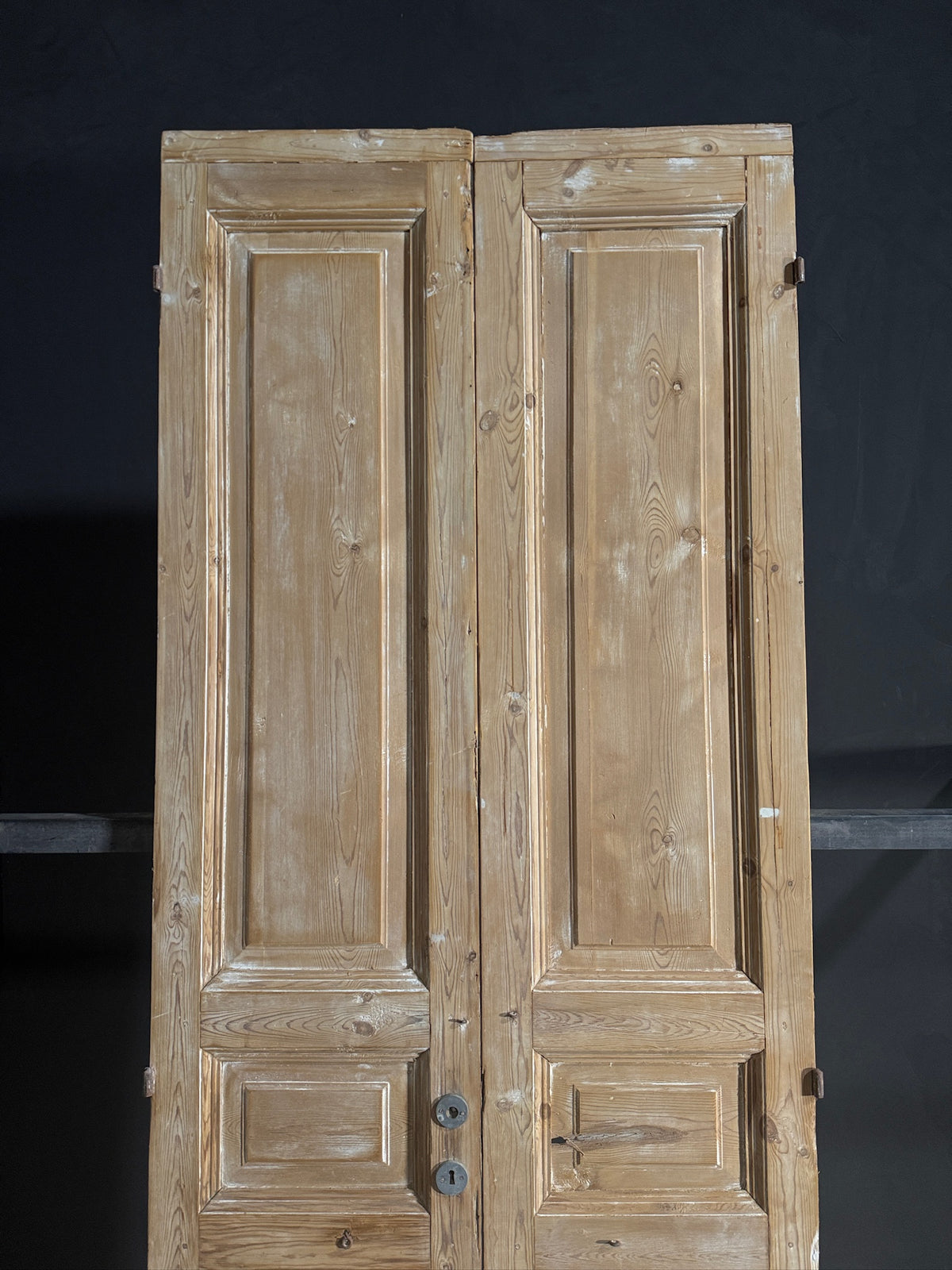 Antique 3 Panel Solid Double Doors - 37.25x100.5 - N611