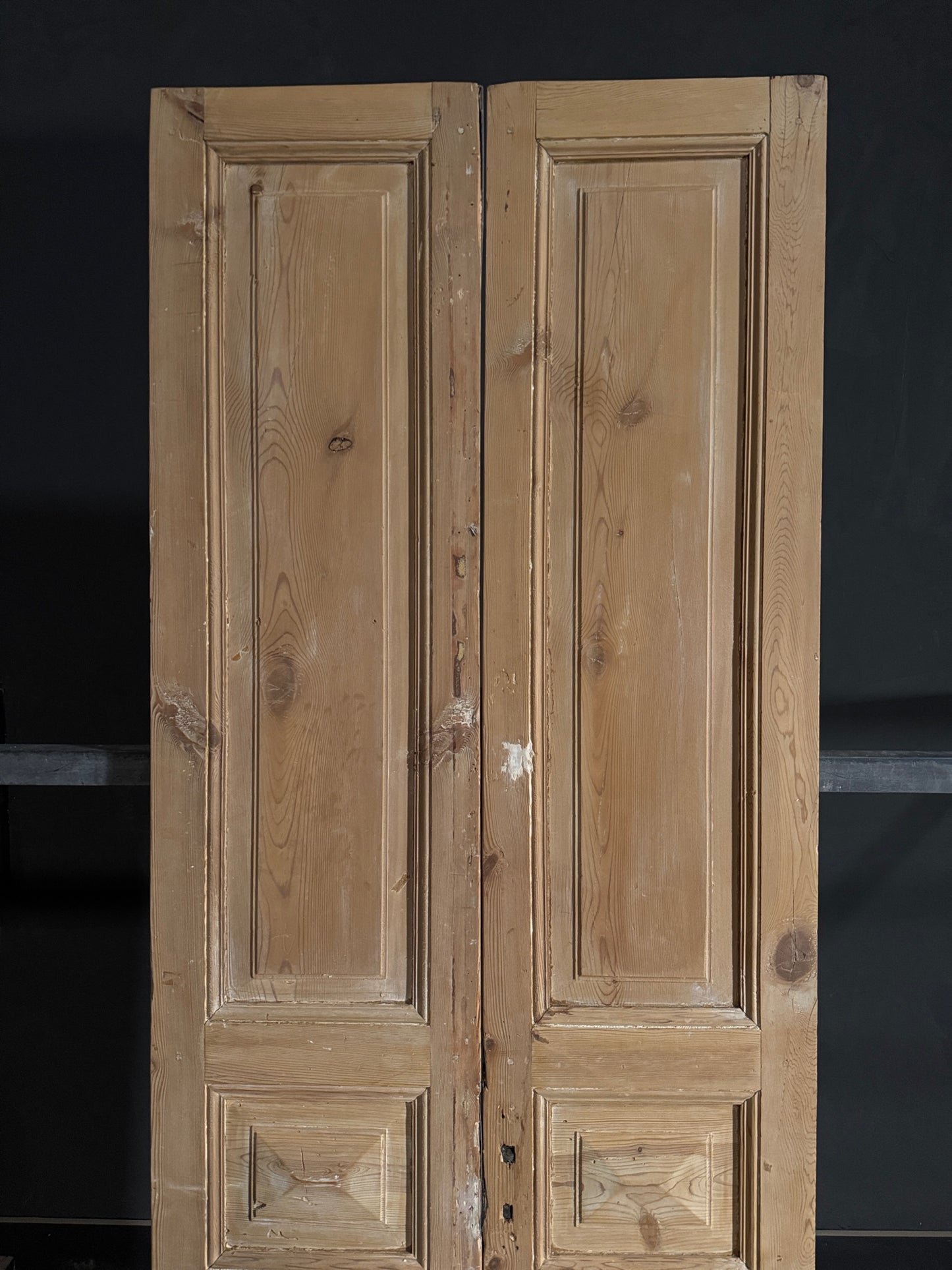 Antique 3 Panel Solid Double Doors - 36.25x96 - N532