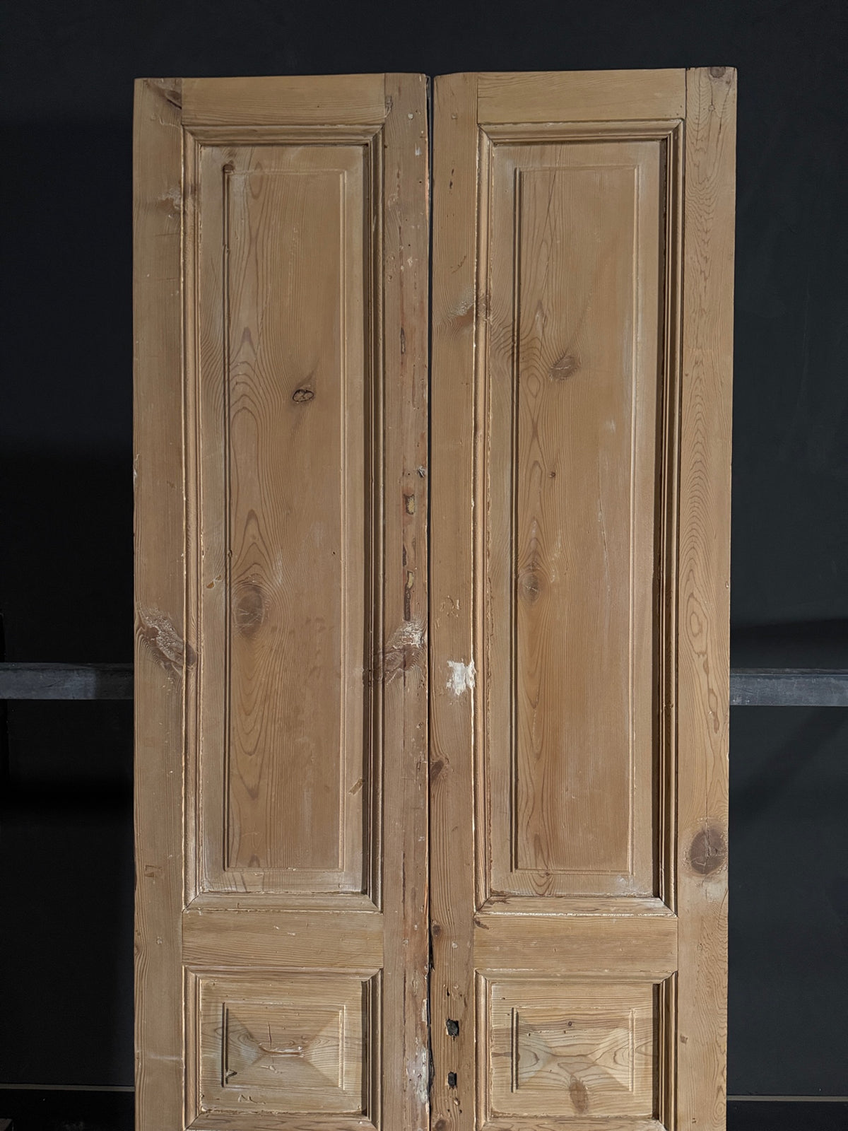 Antique 3 Panel Solid Double Doors - 36.25x96 - N532