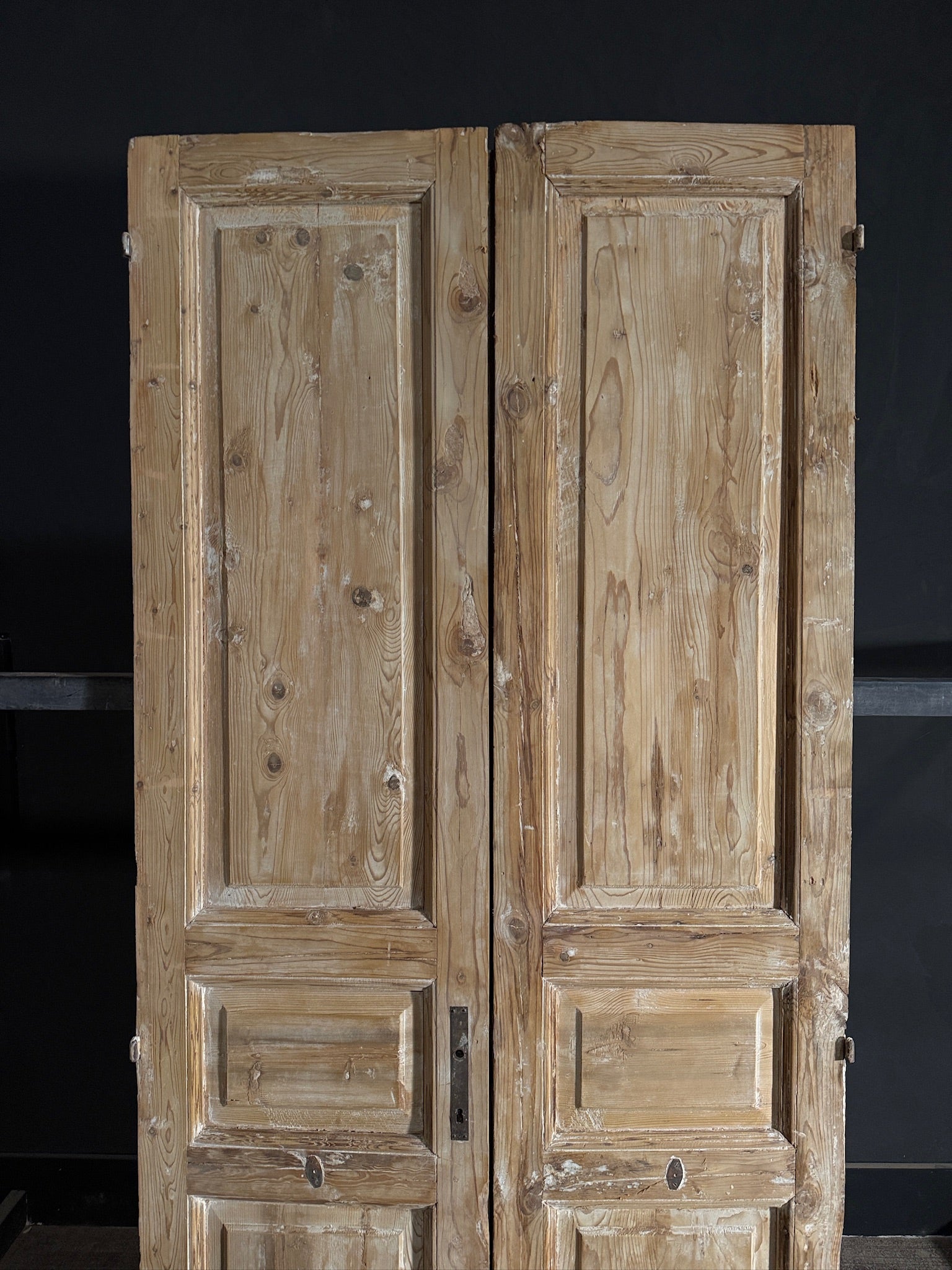 Antique 3 Panel Solid Double Doors - 40.25x90 - N587