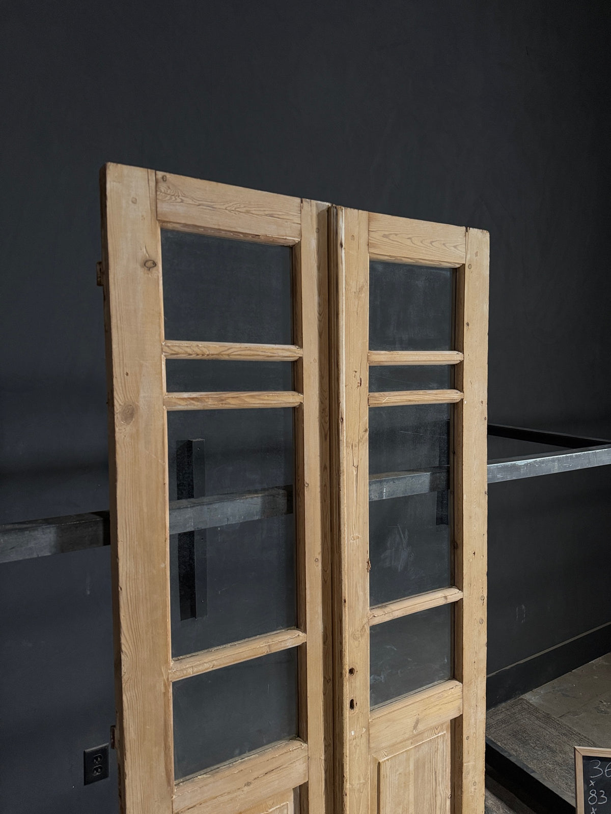 Antique Glass 3 Lite French Doors - 36.25x83.25 - N511