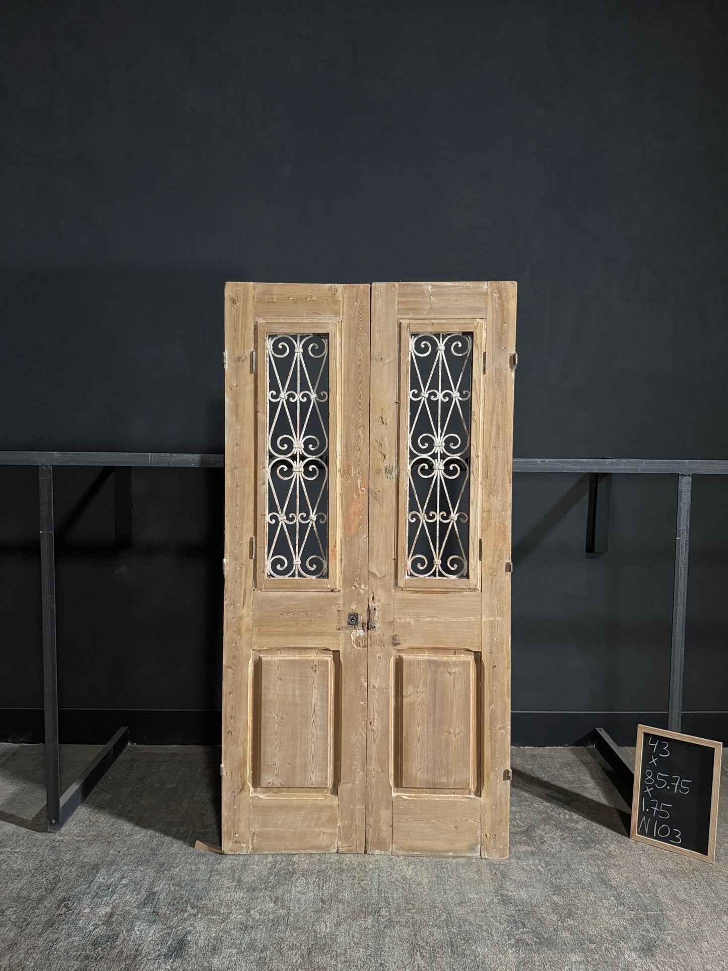 Antique Iron French Doors - 43x85.75 - N103