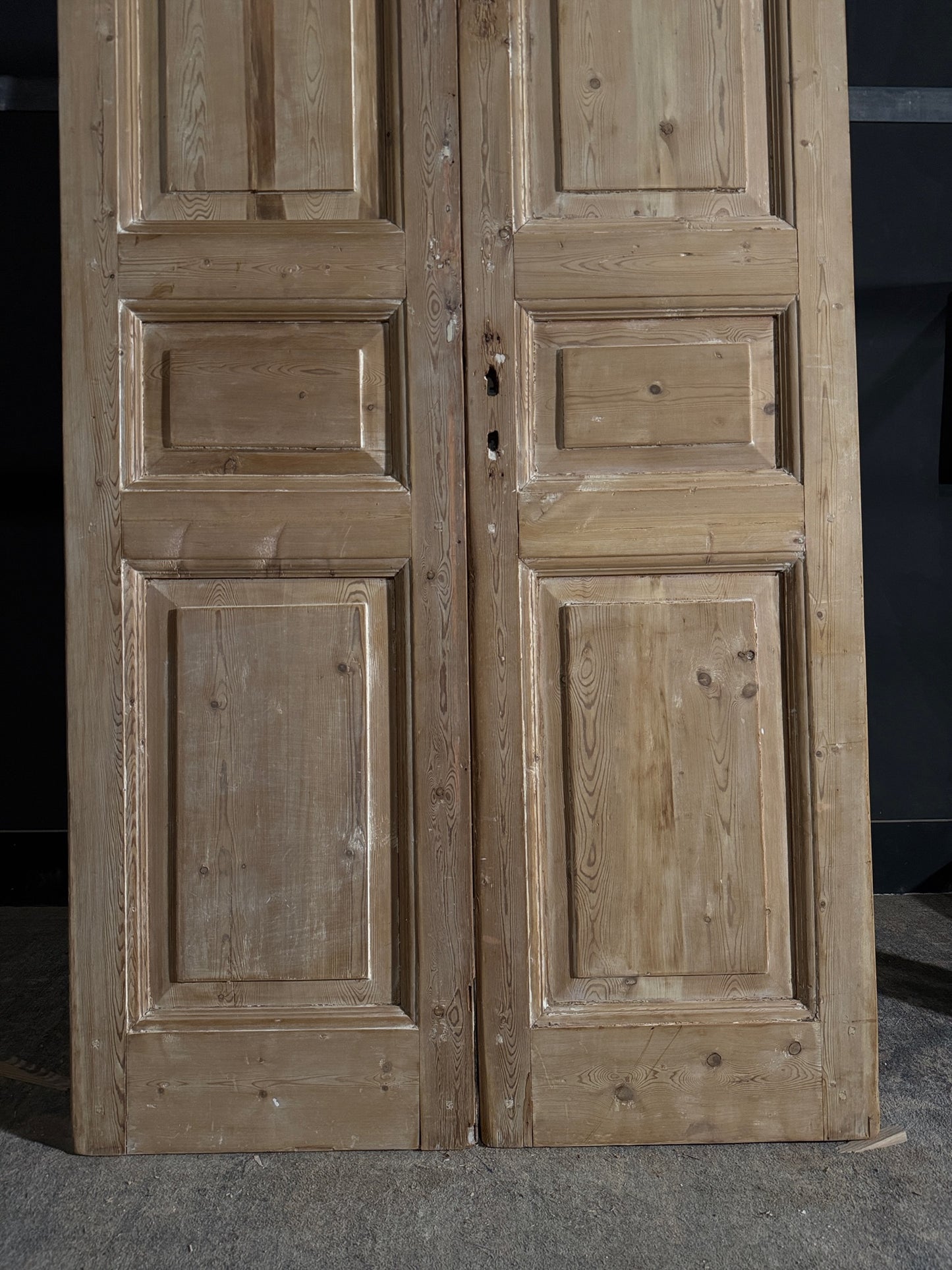 Antique 3 Panel Solid Double Doors - 44x98 - N554
