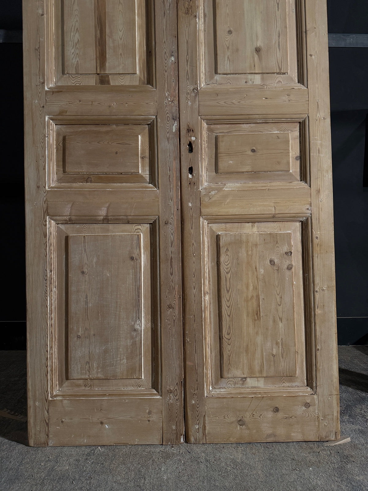 Antique 3 Panel Solid Double Doors - 44x98 - N554