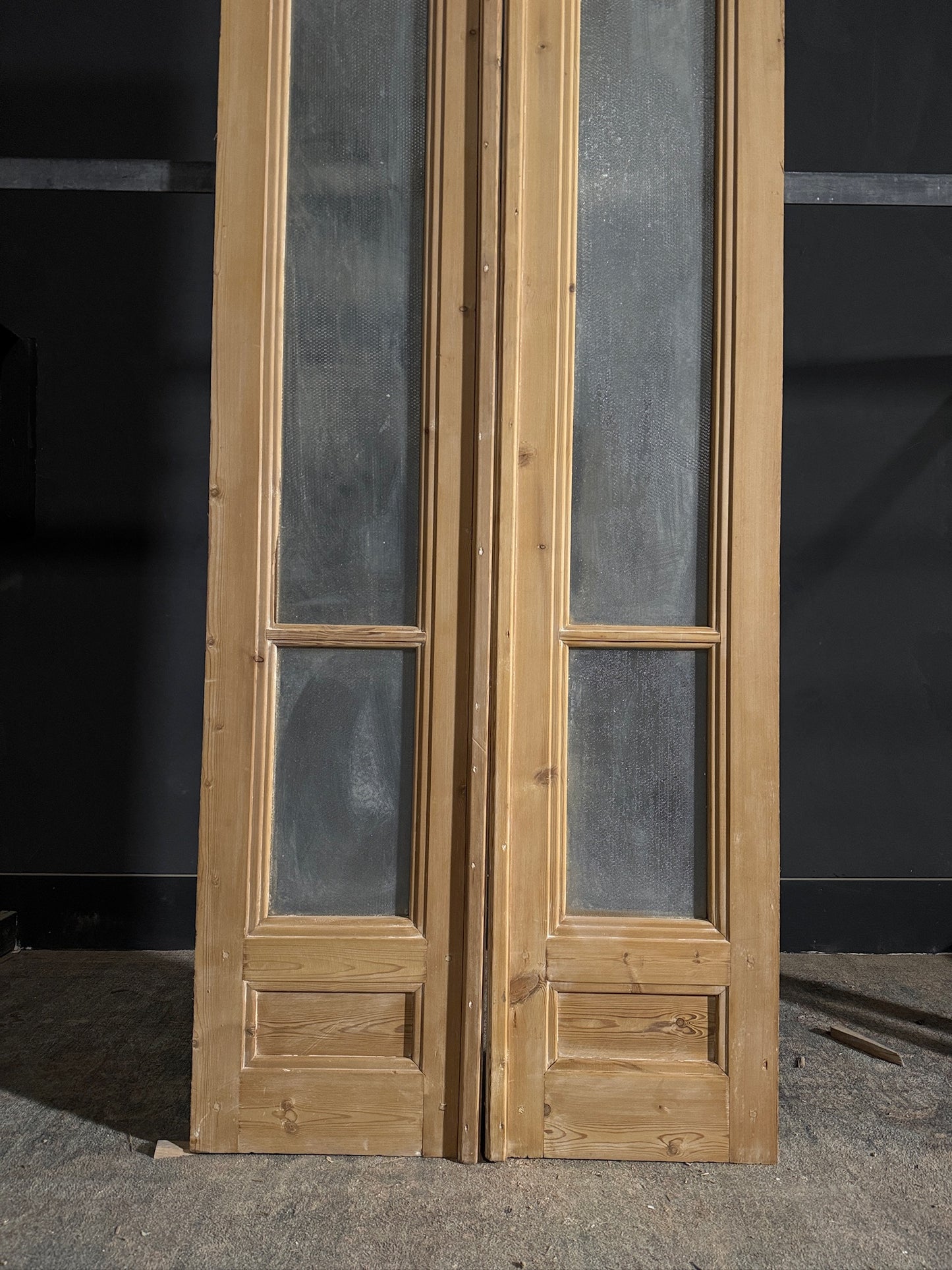 Antique Obscured Glass 1 Lite French Doors - 34x103.5 - N489