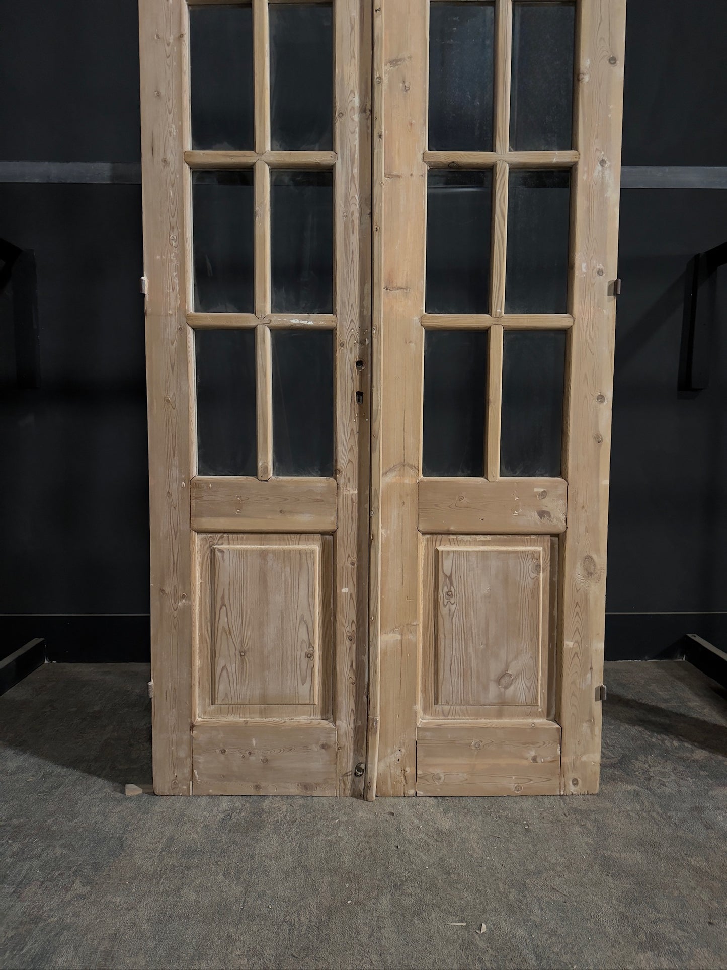 Antique Glass 7 Lite Arched French Doors - 43x92.25 - N314